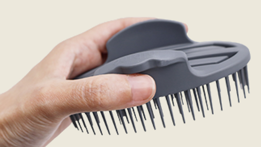 濡れた手でも滑りにくい形状